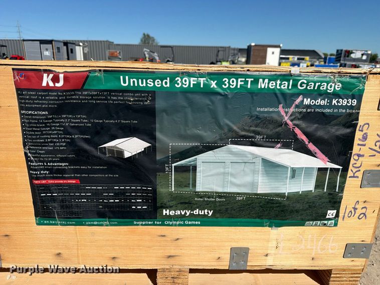 image for item EX4392 KJ K3939 metal garage