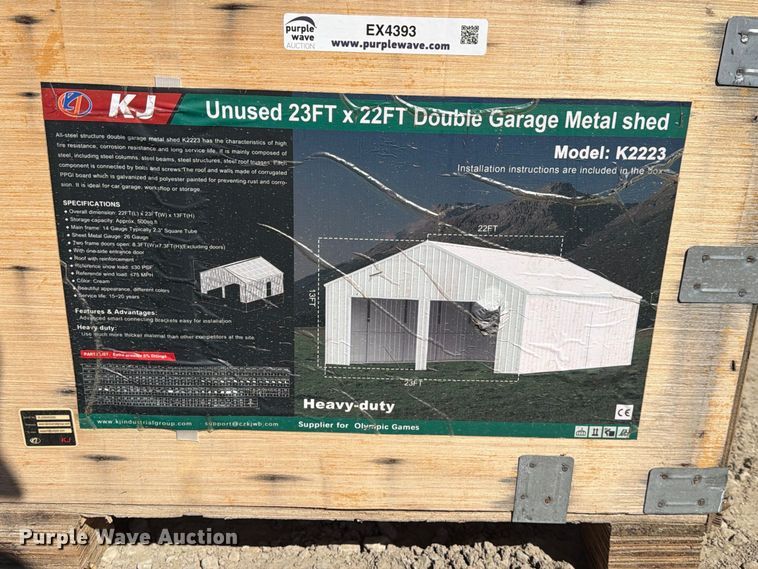image for item EX4393 KJ K2223 metal shed