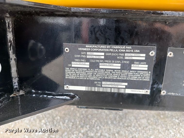 image for item FB5023 2022 Vermeer BC900XL wood chipper