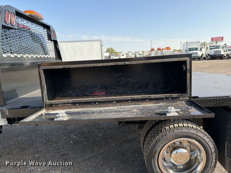 image for item FB5155 2022 Chevrolet Silverado 6500HD Crew Cab flatbed truck