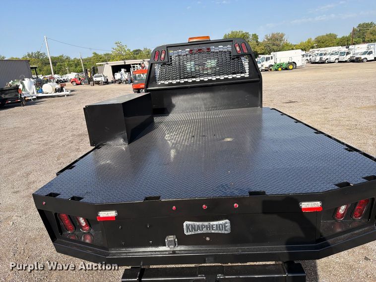 image for item FB5155 2022 Chevrolet Silverado 6500HD Crew Cab flatbed truck