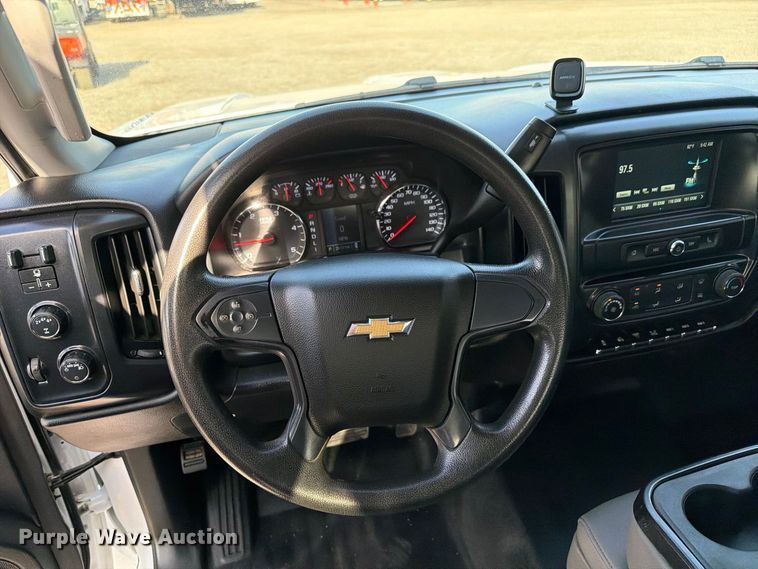 image for item FB5155 2022 Chevrolet Silverado 6500HD Crew Cab flatbed truck