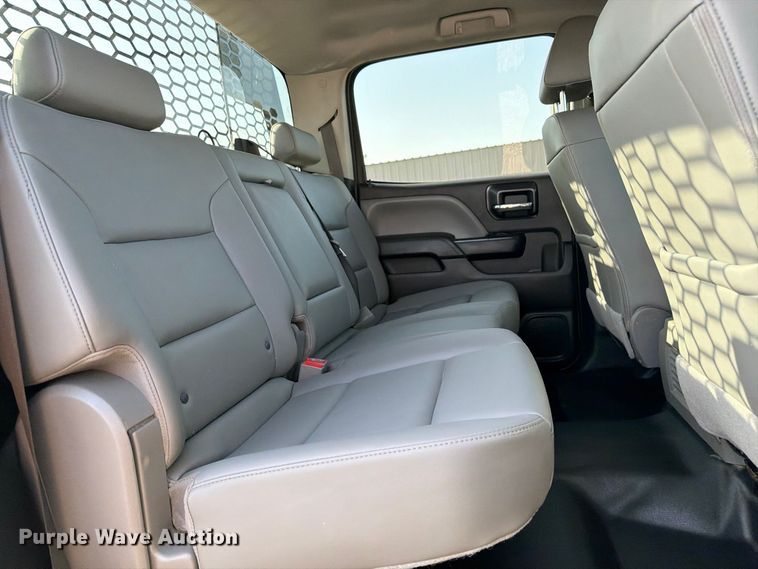 image for item FB5155 2022 Chevrolet Silverado 6500HD Crew Cab flatbed truck