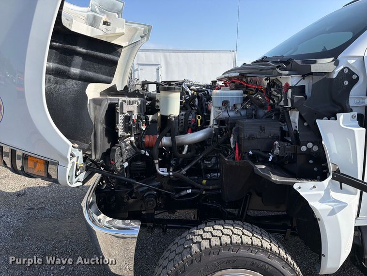 image for item FB5155 2022 Chevrolet Silverado 6500HD Crew Cab flatbed truck