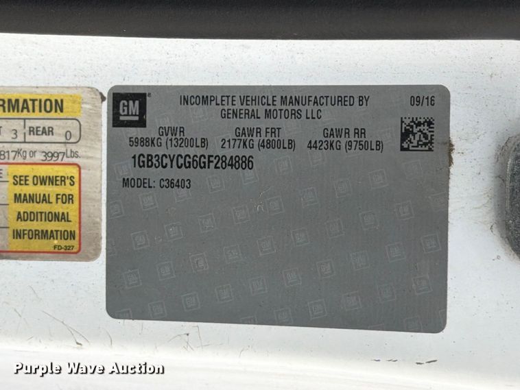 image for item FB5950 2016 Chevrolet Silverado 3500HD utility bed pickup truck