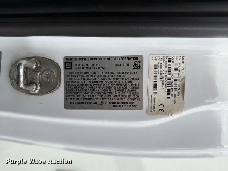image for item FB5951 2016 Chevrolet Silverado 3500HD utility bed pickup truck