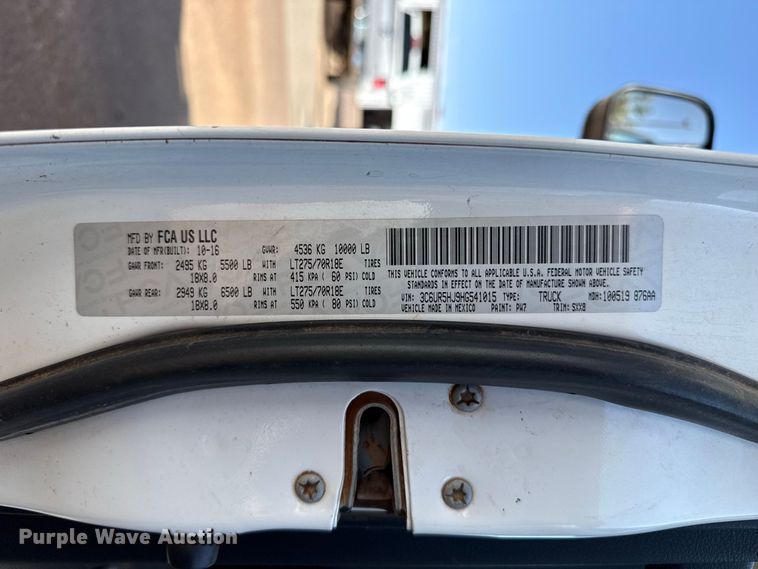 image for item FB6902 2017 RAM 2500 Crew Cab pickup truck