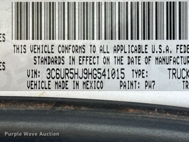 image for item FB6902 2017 RAM 2500 Crew Cab pickup truck