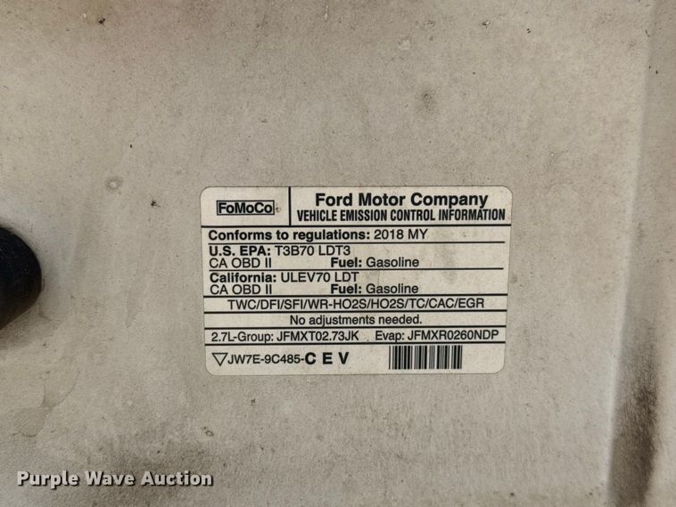 image for item FC4262 2018 Ford F150 Ext. Cab pickup truck