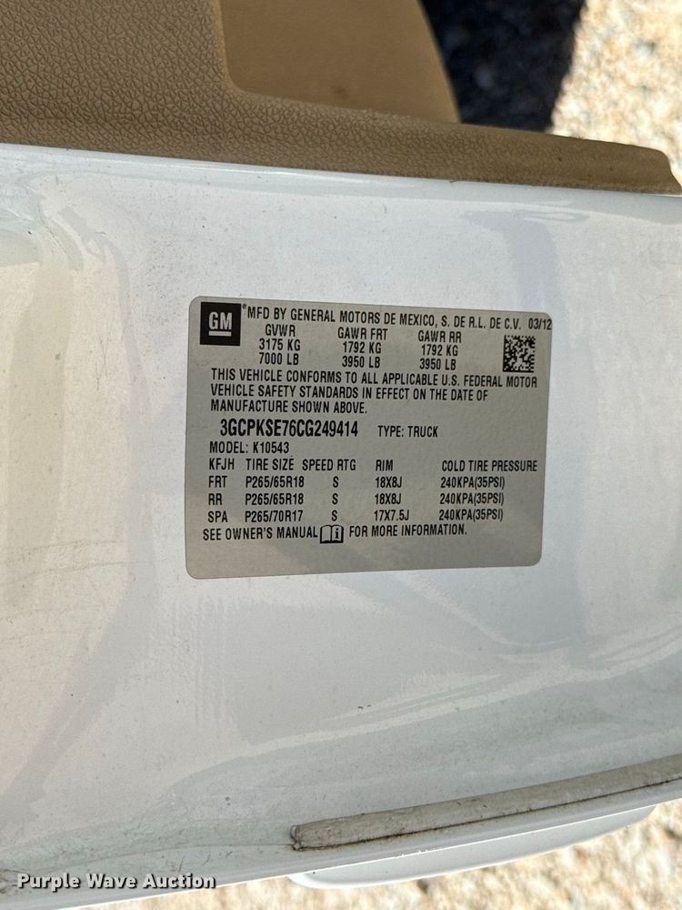 image for item FC4349 2012 Chevrolet Silverado 1500 Crew Cab pickup truck