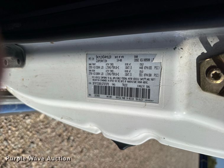 image for item FC4351 2001 Dodge Ram 2500 Ext. Cab utility bed pickup truck