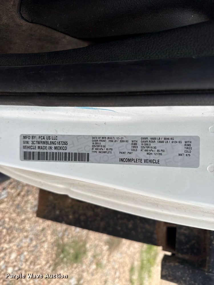 image for item FC4463 2022 RAM 5500 flatbed truck
