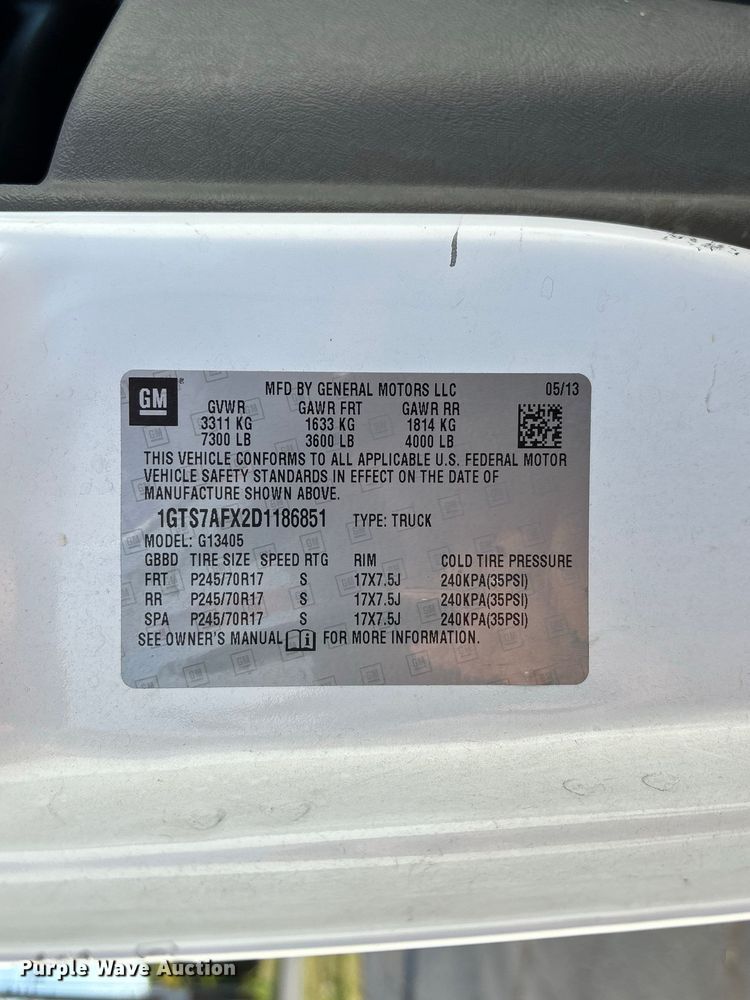 image for item FG0691 2013 GMC Savana 1500 van