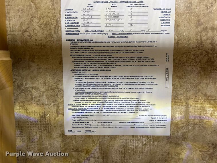 image for item FG0720 2005 Winnebago Vectra RV
