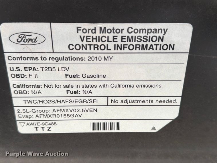image for item FG3017 2010 Ford Fusion Passenger Vehicle