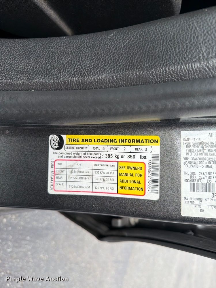 image for item FI2029 2016 Ford Fusion  