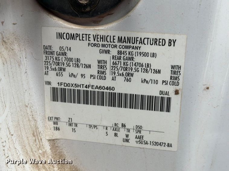 image for item FK3681 2015 Ford F550 Super Duty Ext. Cab truck cab and chassis