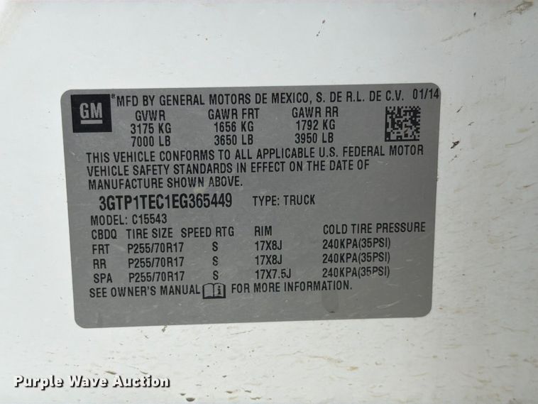 image for item FK3684 2014 GMC Sierra 1500 Crew Cab pickup truck