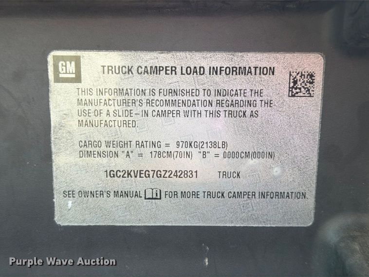image for item FK3720 2016 Chevrolet Silverado 2500HD Ext. Cab pickup truck