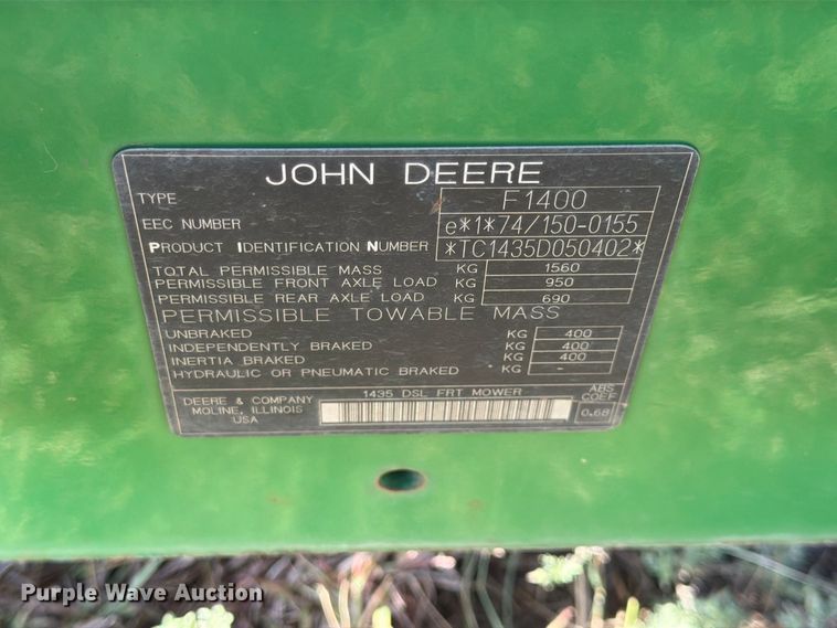 image for item FK3725 2005 John Deere 1435 Series II lawn mower