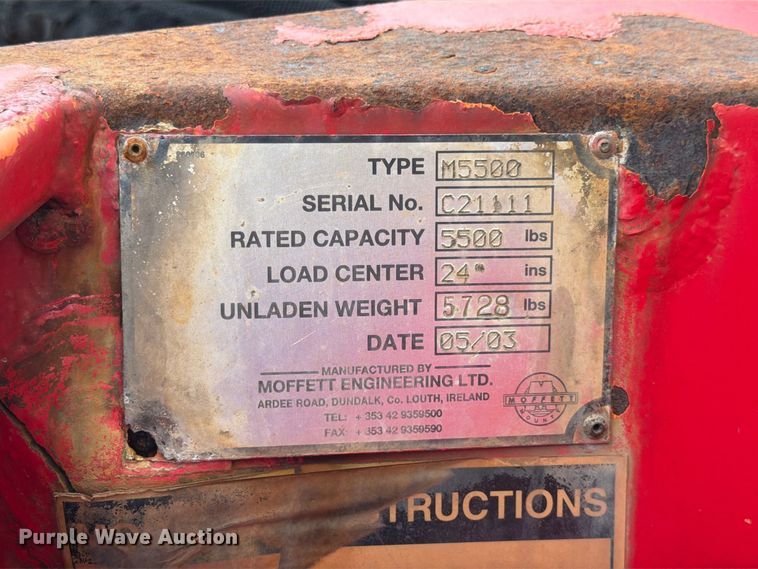 image for item FK3788 2003 Moffett M5500 forklift