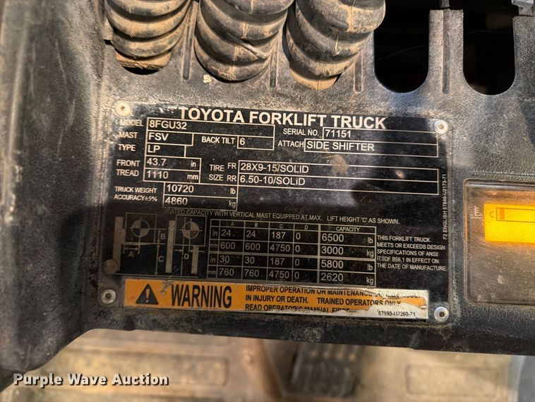 image for item FK4622 Toyota 8FGU32 forklift
