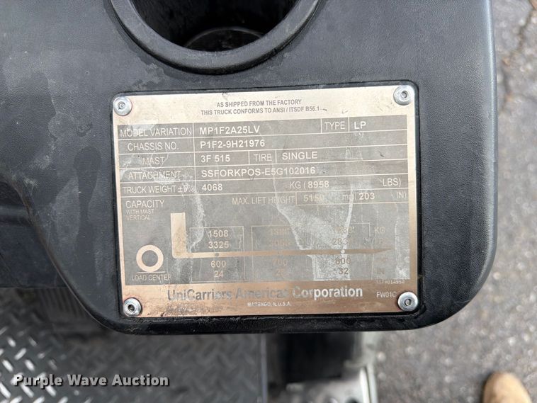 image for item FK4647 2017 UniCarriers PF50 forklift