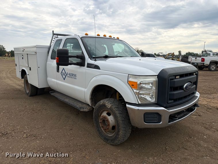 image for item FK5071 2015 Ford F350 Ext. Cab utility bed pickup truck