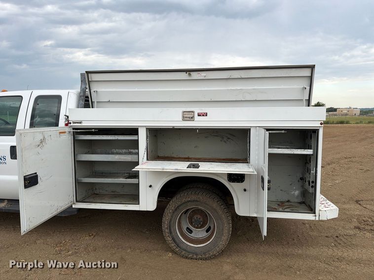 image for item FK5071 2015 Ford F350 Ext. Cab utility bed pickup truck