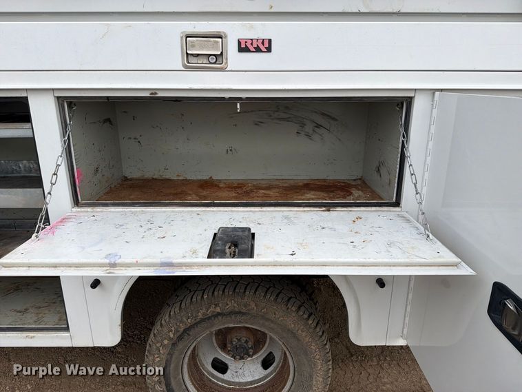 image for item FK5071 2015 Ford F350 Ext. Cab utility bed pickup truck