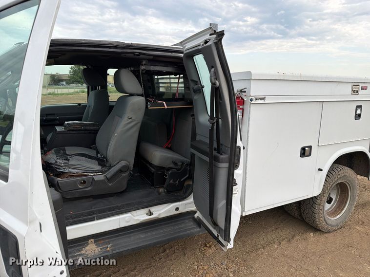image for item FK5071 2015 Ford F350 Ext. Cab utility bed pickup truck