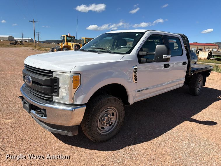 2017 Ford F250 Super Duty Crew Cab flatbed pickup truck