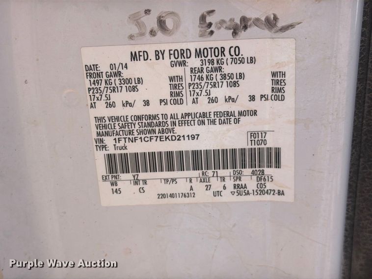image for item FM7663 2014 Ford F150 pickup truck