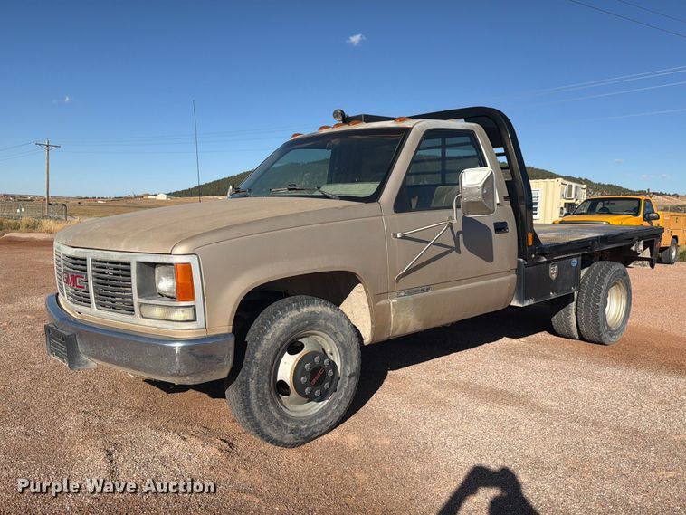 1991 GMC 3500 flatbed pickup truck