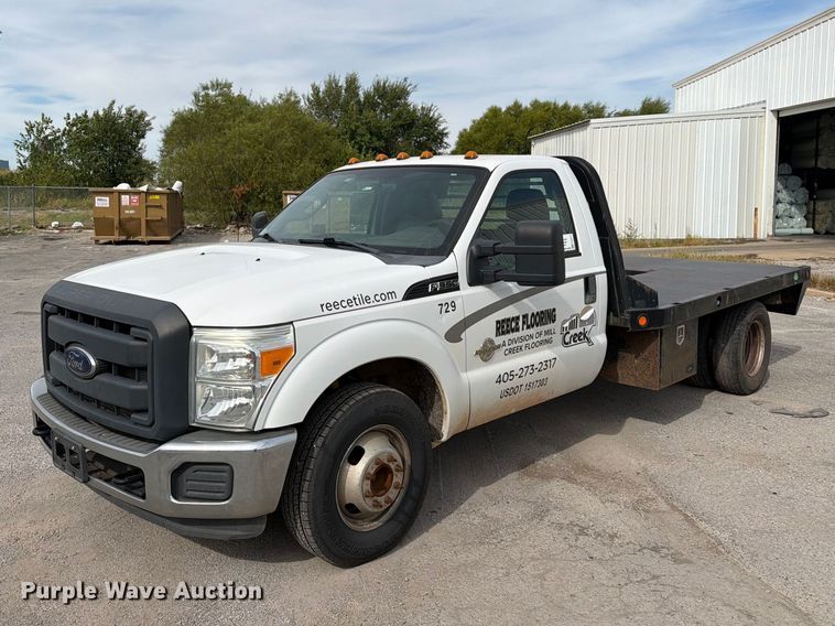 2012 Ford F350 Super Duty flatbed pickup truck