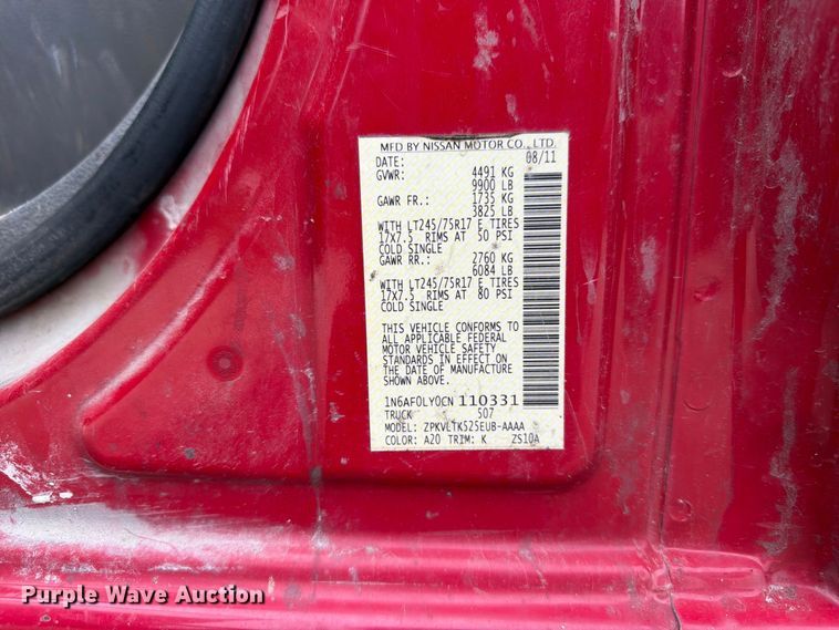 image for item FP3104 2012 Nissan NV3500HD van