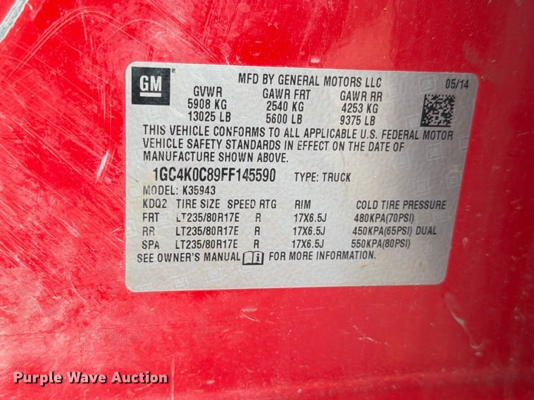 image for item FP3105 2015 Chevrolet Silverado 3500HD Crew Cab pickup truck