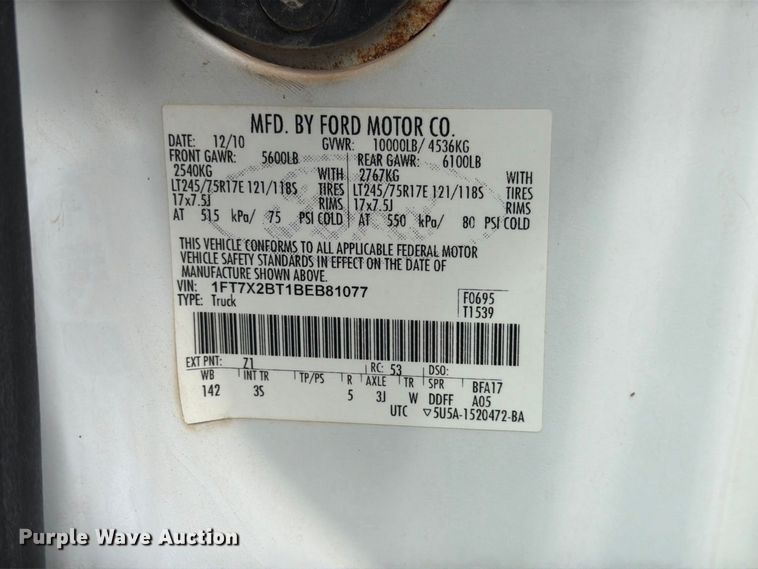 image for item FP3116 2011 Ford F250 Super Duty Ext. Cab pickup truck