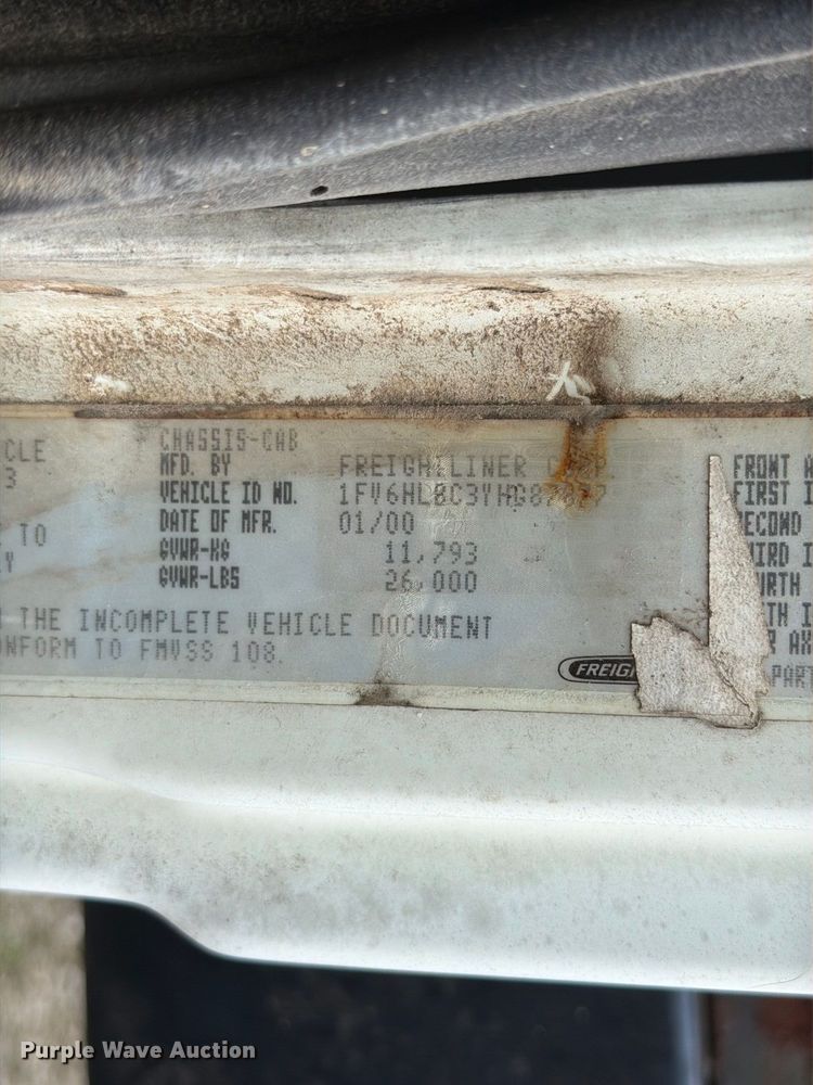image for item FT6304 2000 Freightliner FL70 flatbed truck