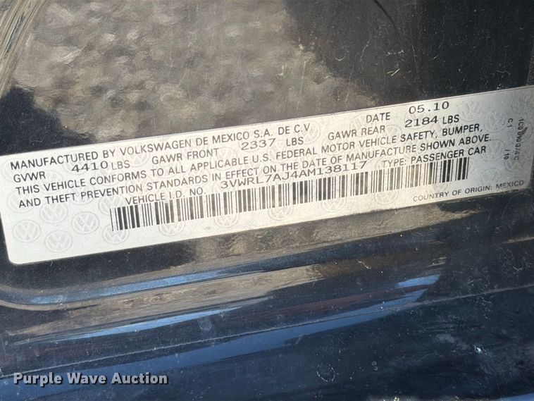image for item FT6388 2010 Volkswagen Jetta TDI 