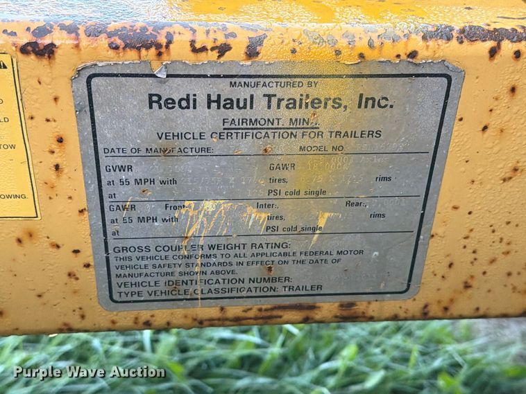 image for item FT6735 1998 Redi Haul Trailers equipment trailer
