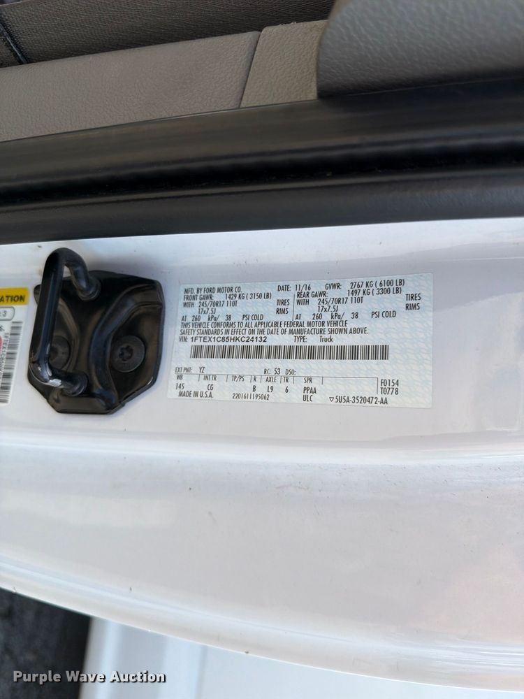 image for item FU0524 2017 Ford F150 Ext. Cab pickup truck