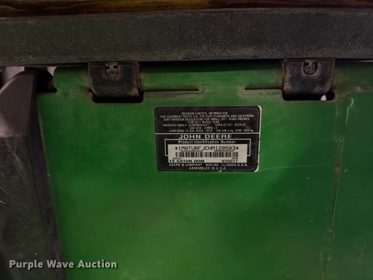 image for item FU4678 2017 John Deere TX Gator utility vehicle