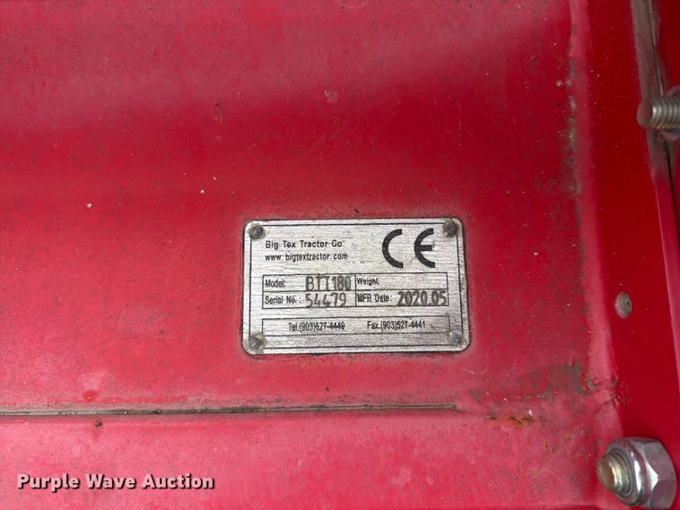 image for item FU4702 2020 Big Tex Tractor Company BTT 180 rototiller
