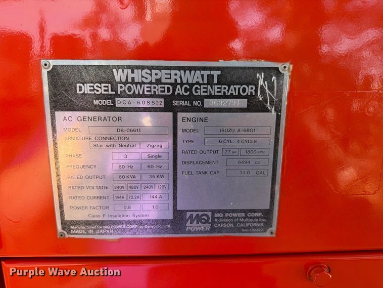 image for item MQ9173 WhisperWatt MQ Power generator