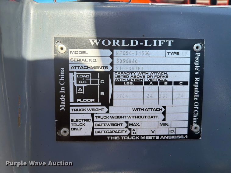 image for item NC9917 World-lift WFG50 forklift