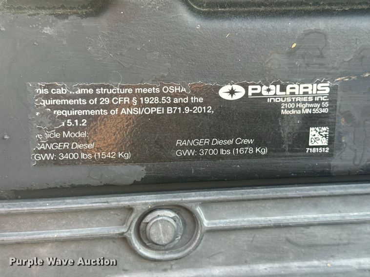 image for item ND9538 2017 Polaris Ranger utility vehicle