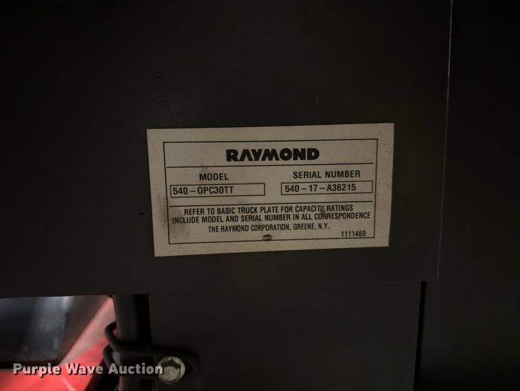 image for item NF9613 2017 Raymond 540-OPC30TT order picker