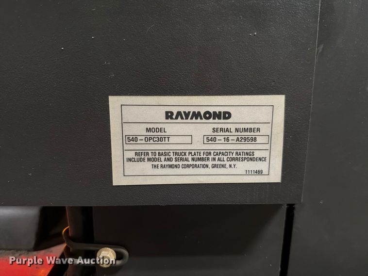 image for item NF9618 2016 Raymond 540 OPC30TT order picker