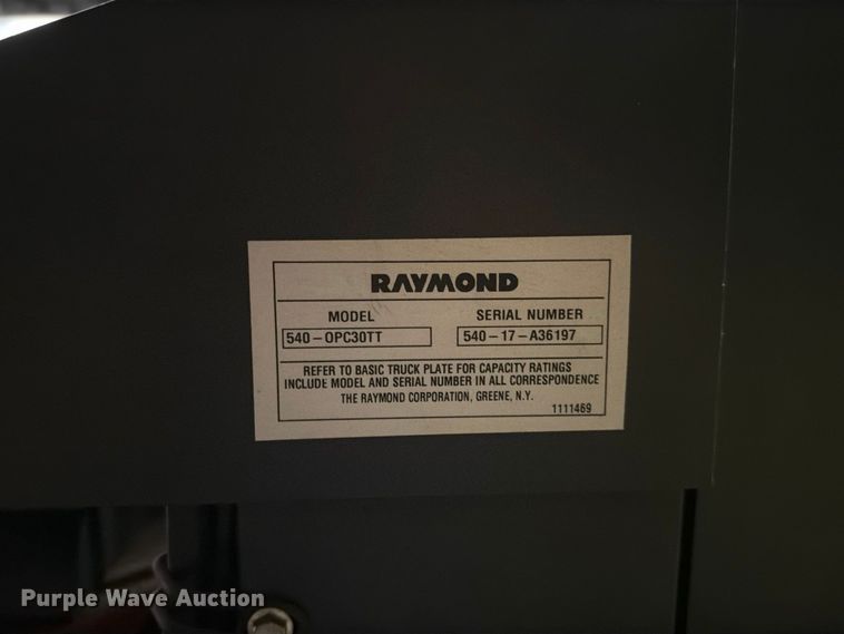 image for item NF9619 2017 Raymond 540 OPC30TT order picker